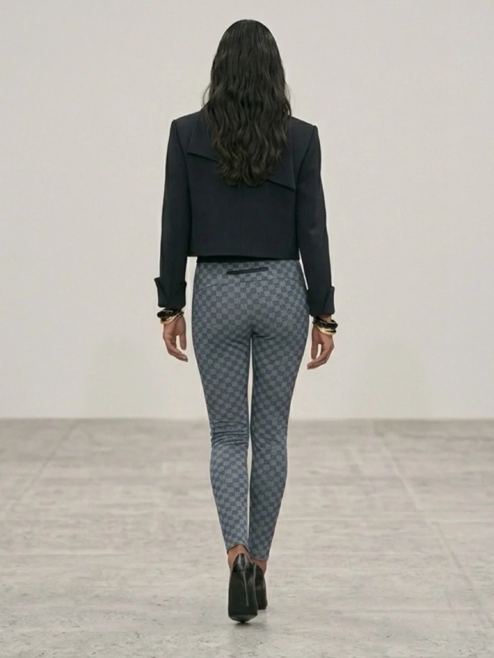 Louis Vuitton Archive FW19 LV Pop 3D Monogram Damier Leggings Blue FR 38 SZ S - Picture 3 of 12